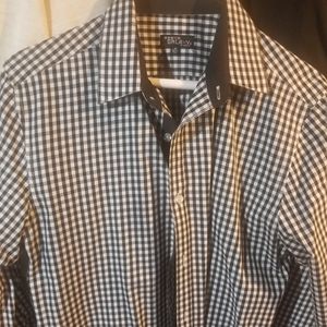 Long sleeve plaid style dress shirt
